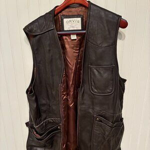 Vintage Orvis Leather Munitions Vest – Outdoors Hunting Utility Style XL
